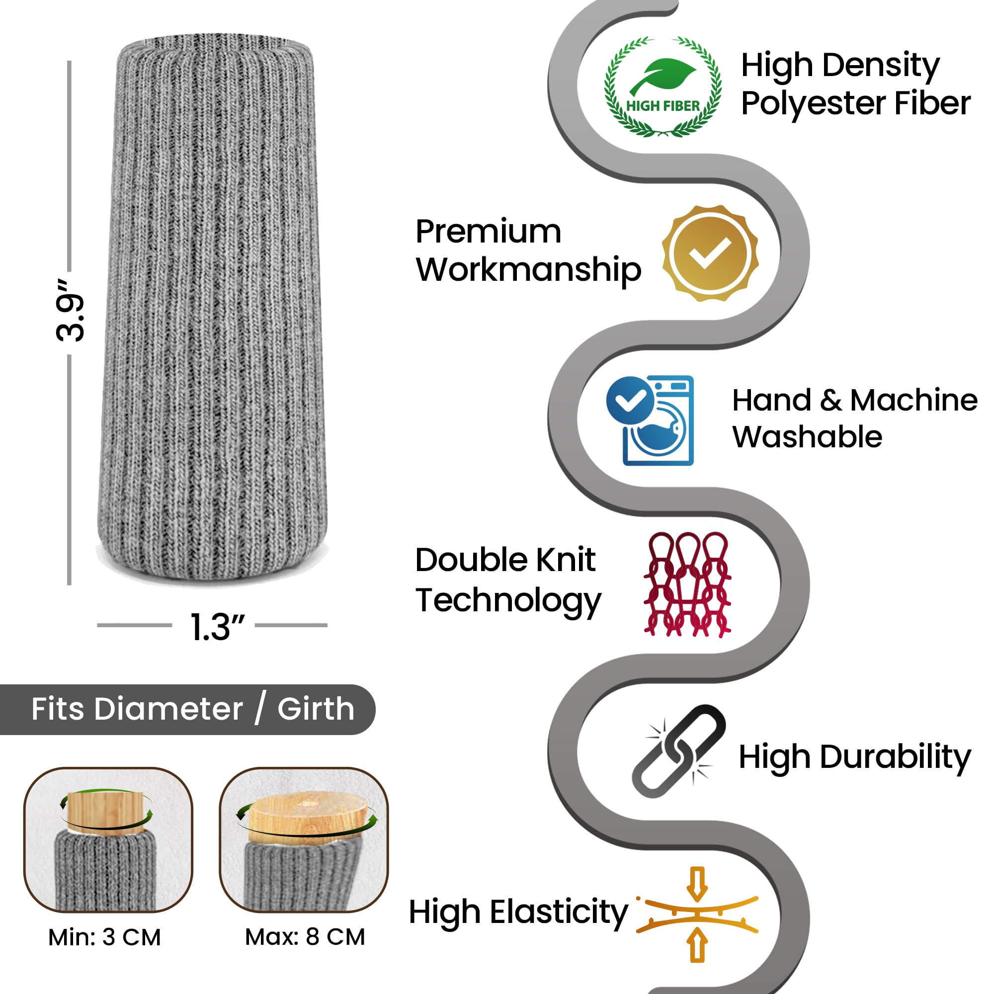 IAMZAY square-leg sock fits square legs with all-round coverage.