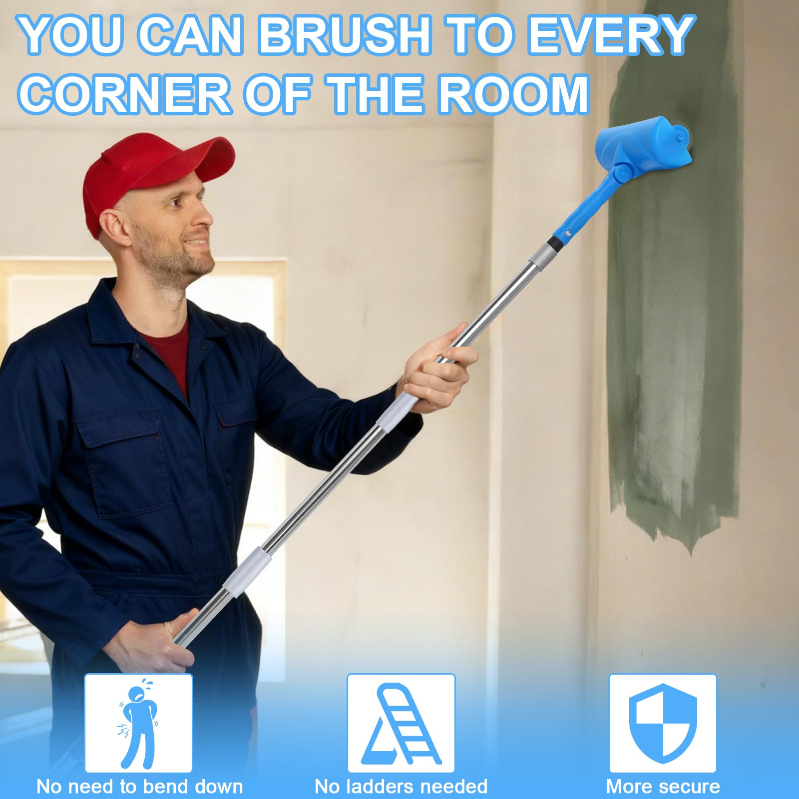 IAOVAW anti-splash blue guard minimizes drips during ceiling work