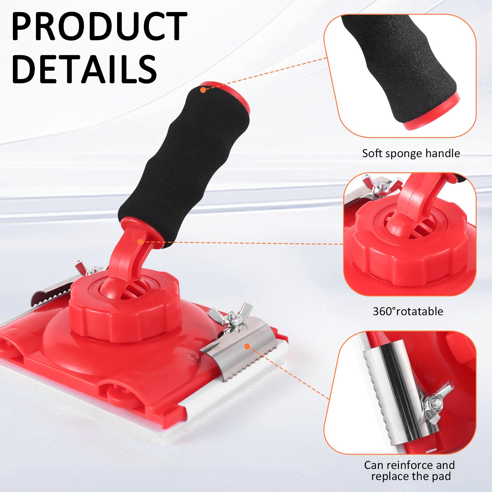 IAOVAW includes replaceable pads and a 78-inch extension pole for hard-to-reach areas