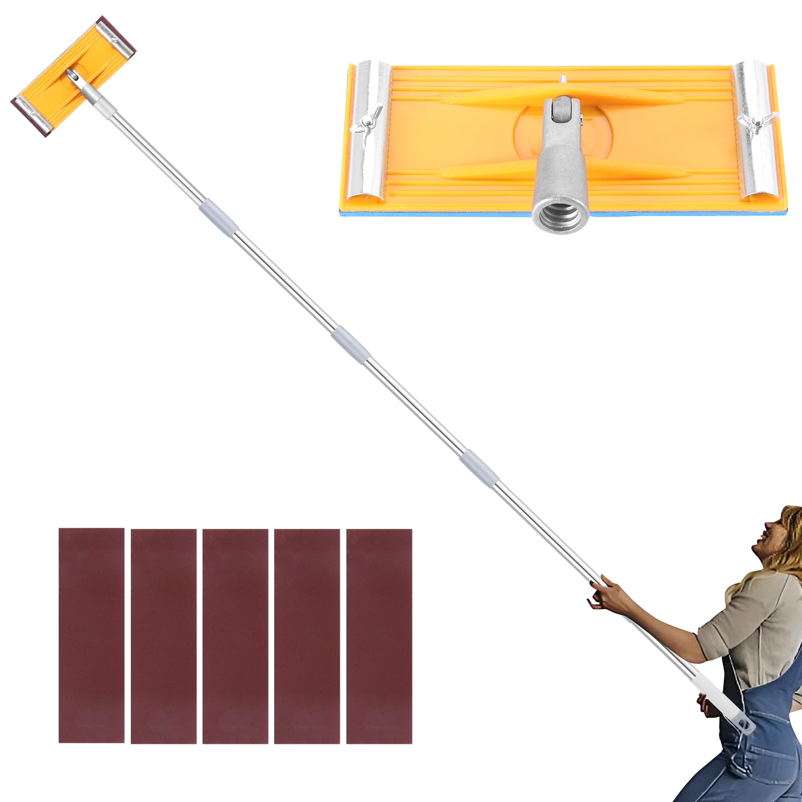 IAOVAW pole sander with extendable reach to reach high ceilings without ladders