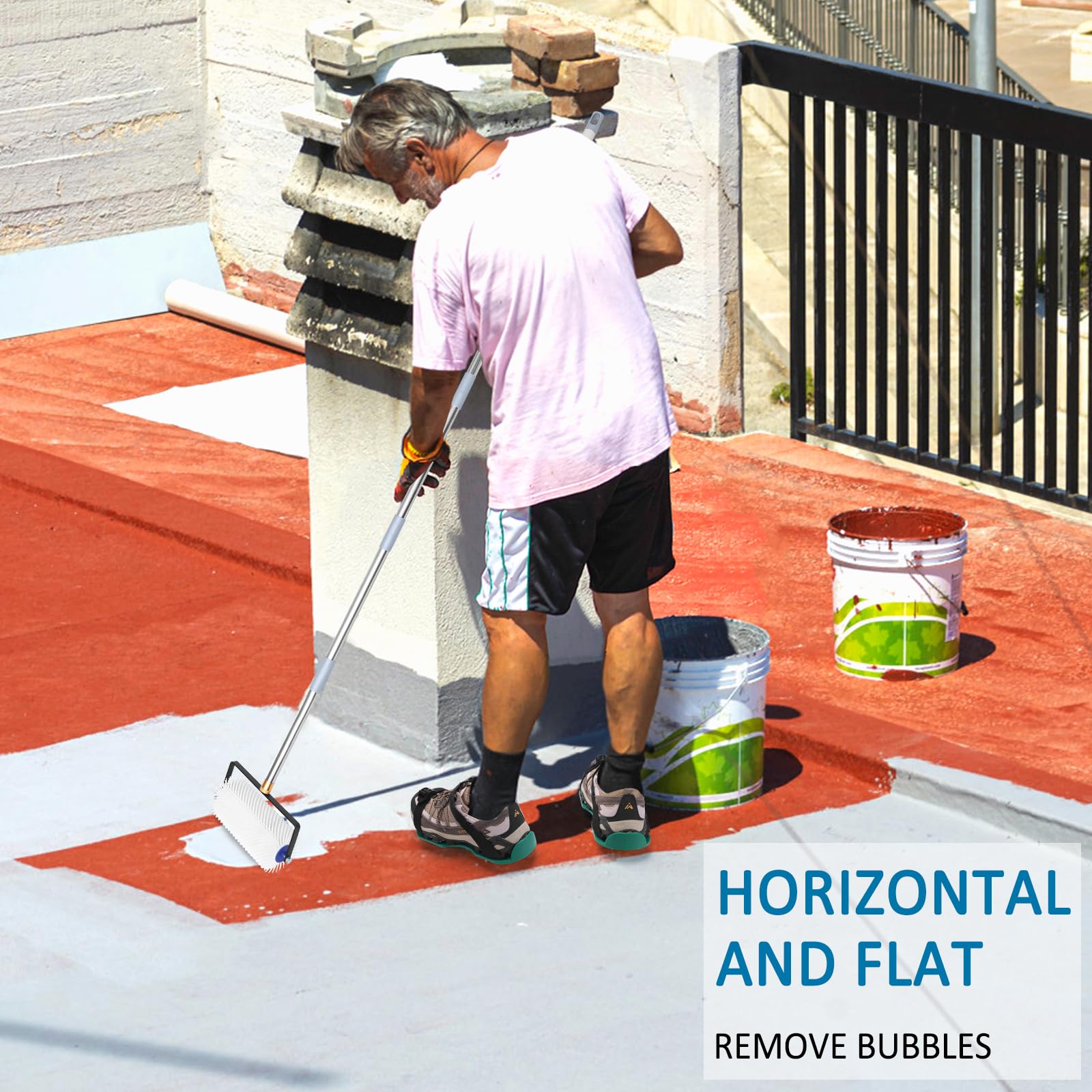 IAOVAW spike shoes provide secure traction on wet leveling surfaces.