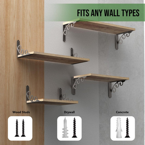 Bracket pack image shows screws and anchors for quick install