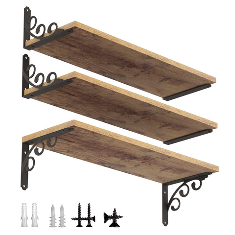 IARTOPS 12-inch matte black L-bracket supports sturdy shelves