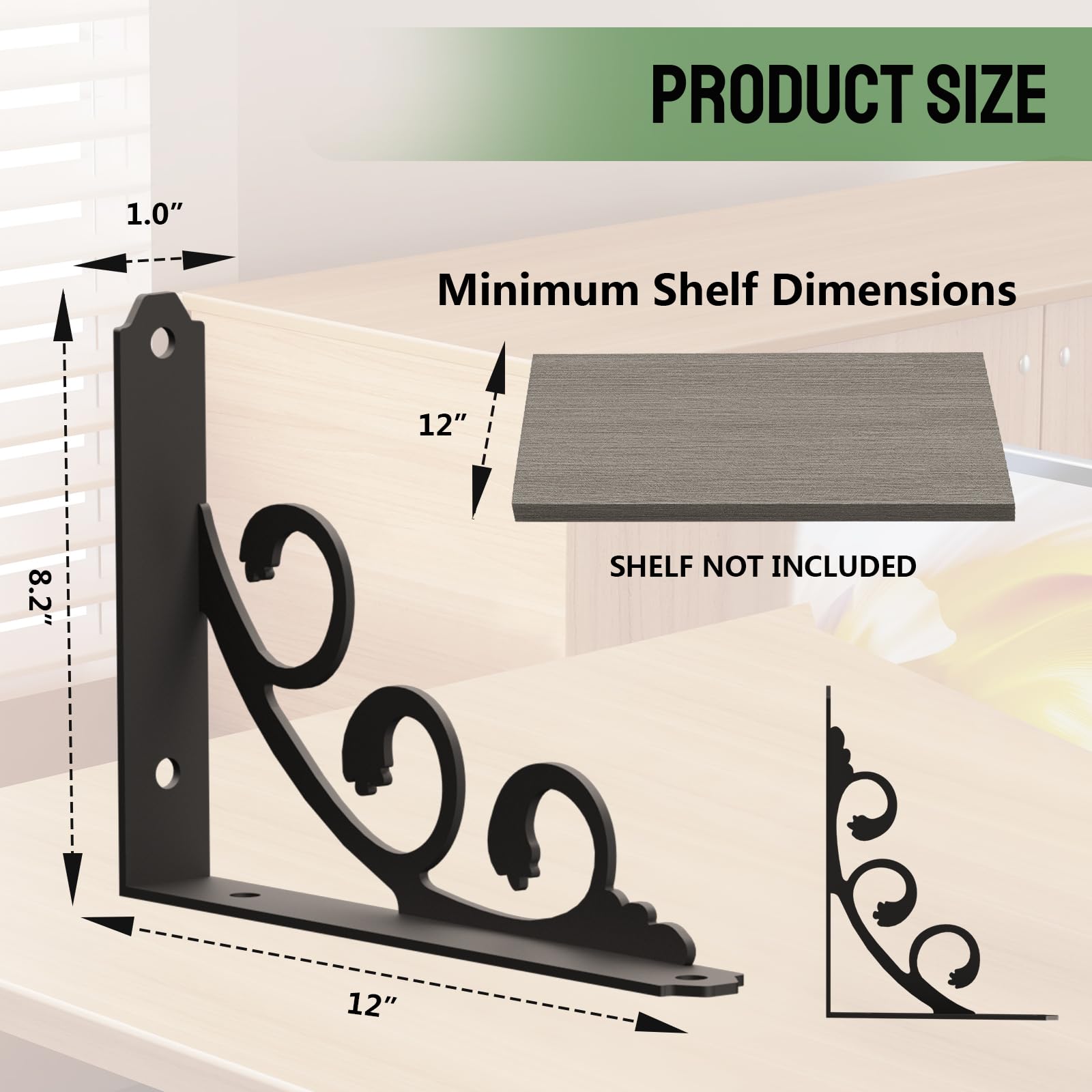 IARTOPS rustic decorative brackets for shelves add timeless style and reliable support.
