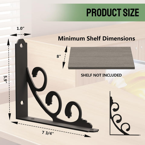 IARTOPS rustic decorative matte black brackets complementing modern décor