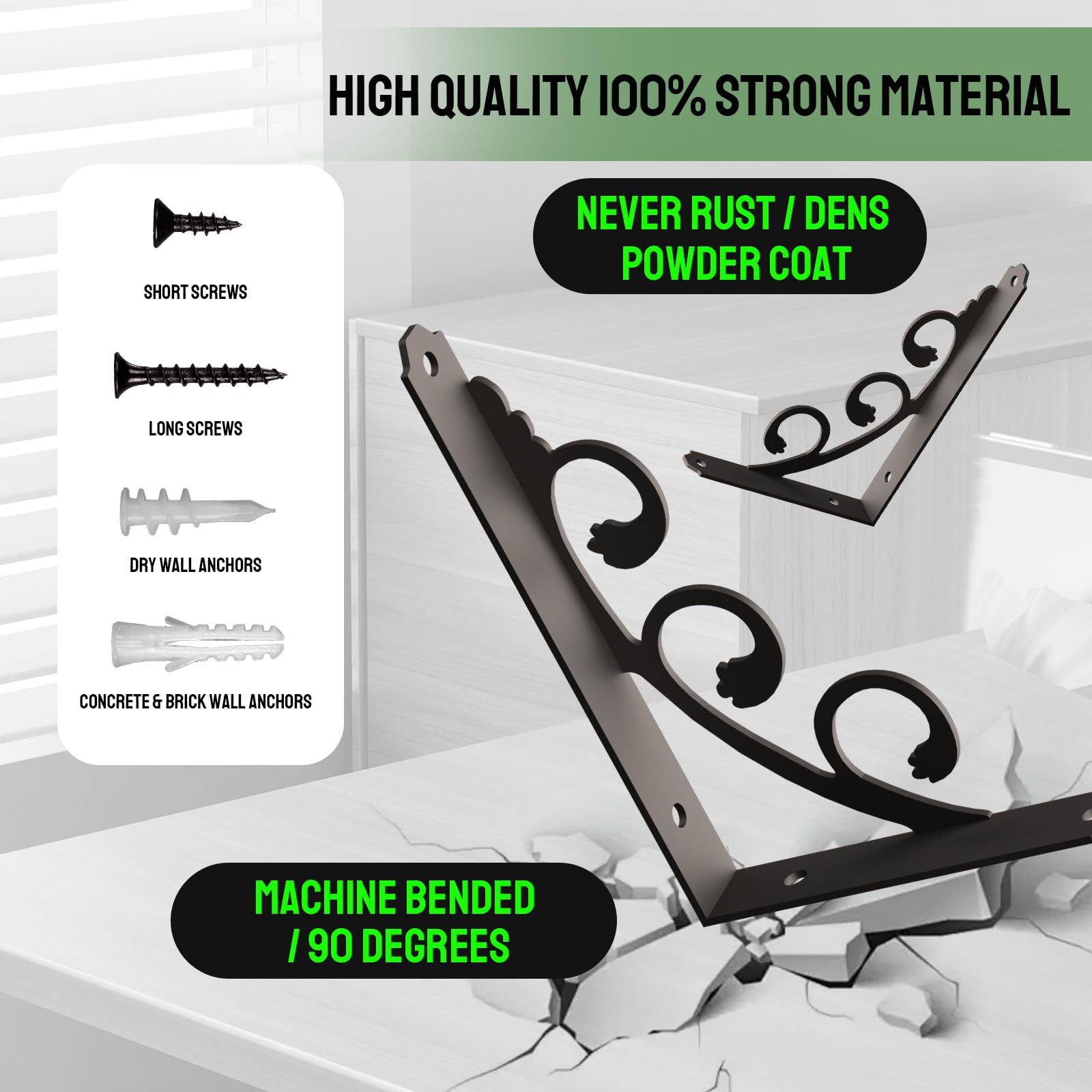 IARTOPS wood shelf installation brackets simplify DIY projects with included hardware.