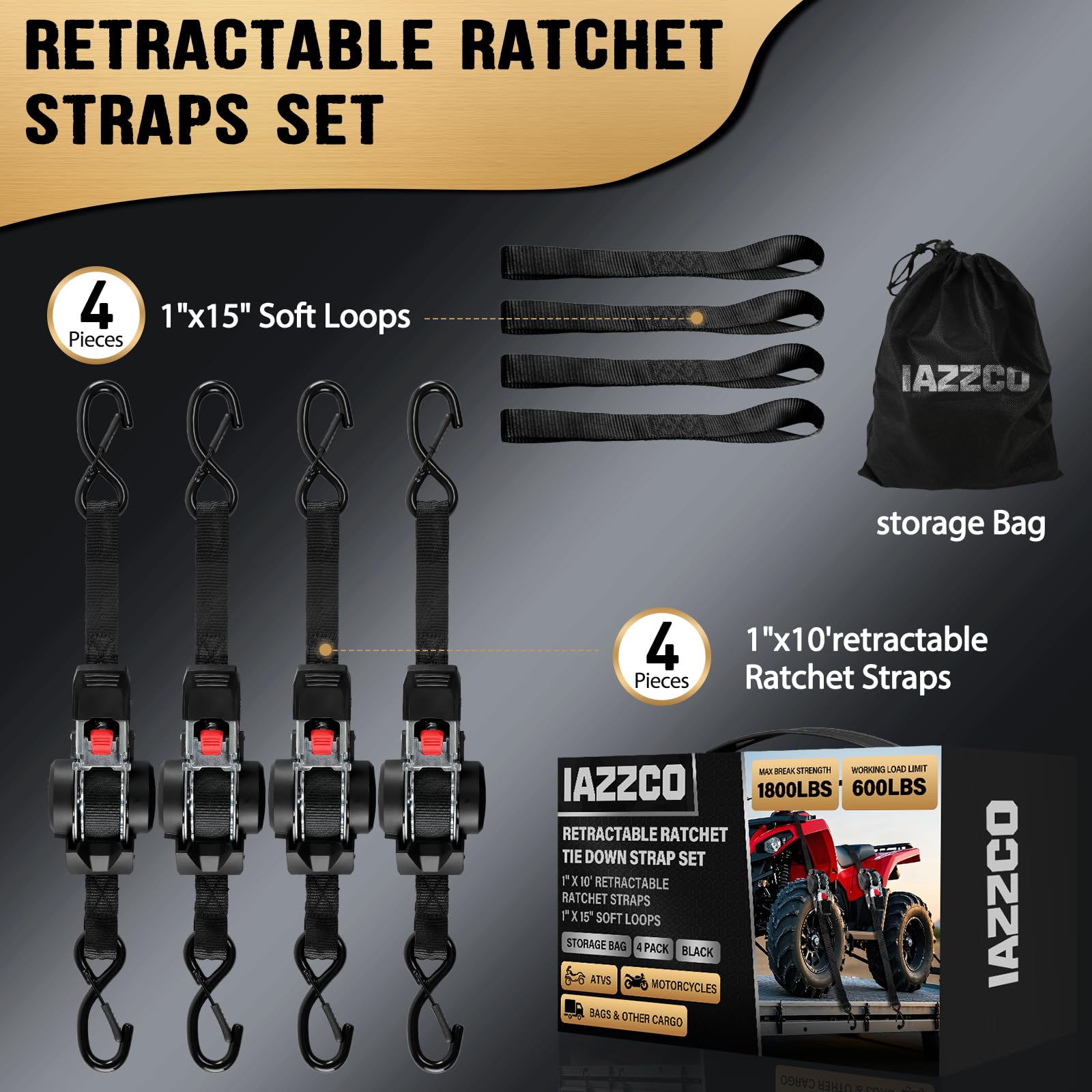 IAZZCO securing a motorcycle with the kit demonstrates heavy-duty reliability.