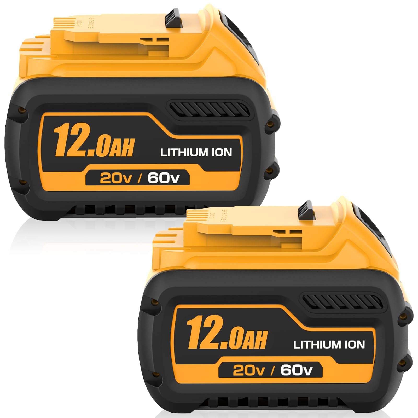 Ibanti 2-pack front view battery showing extended runtime