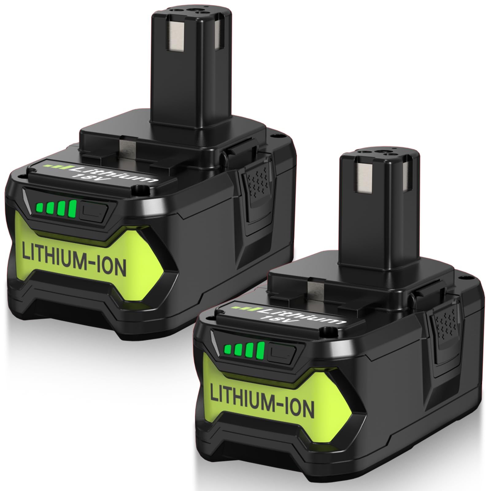 Ibanti 2-pack 8000mAh P108 battery for Ryobi 18V with long runtime
