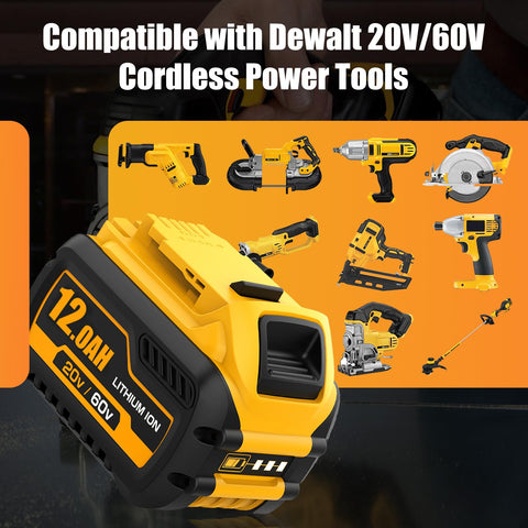 Ibanti 2-pack in use with 60V FlexVolt tools, seamless voltage switch