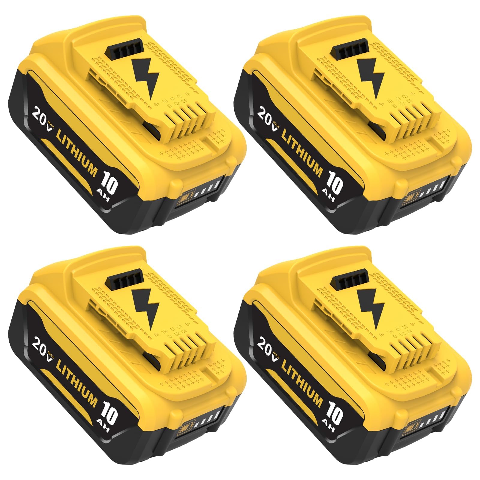 Ibanti 4-pack 10000mAh battery front view for extended cordless power