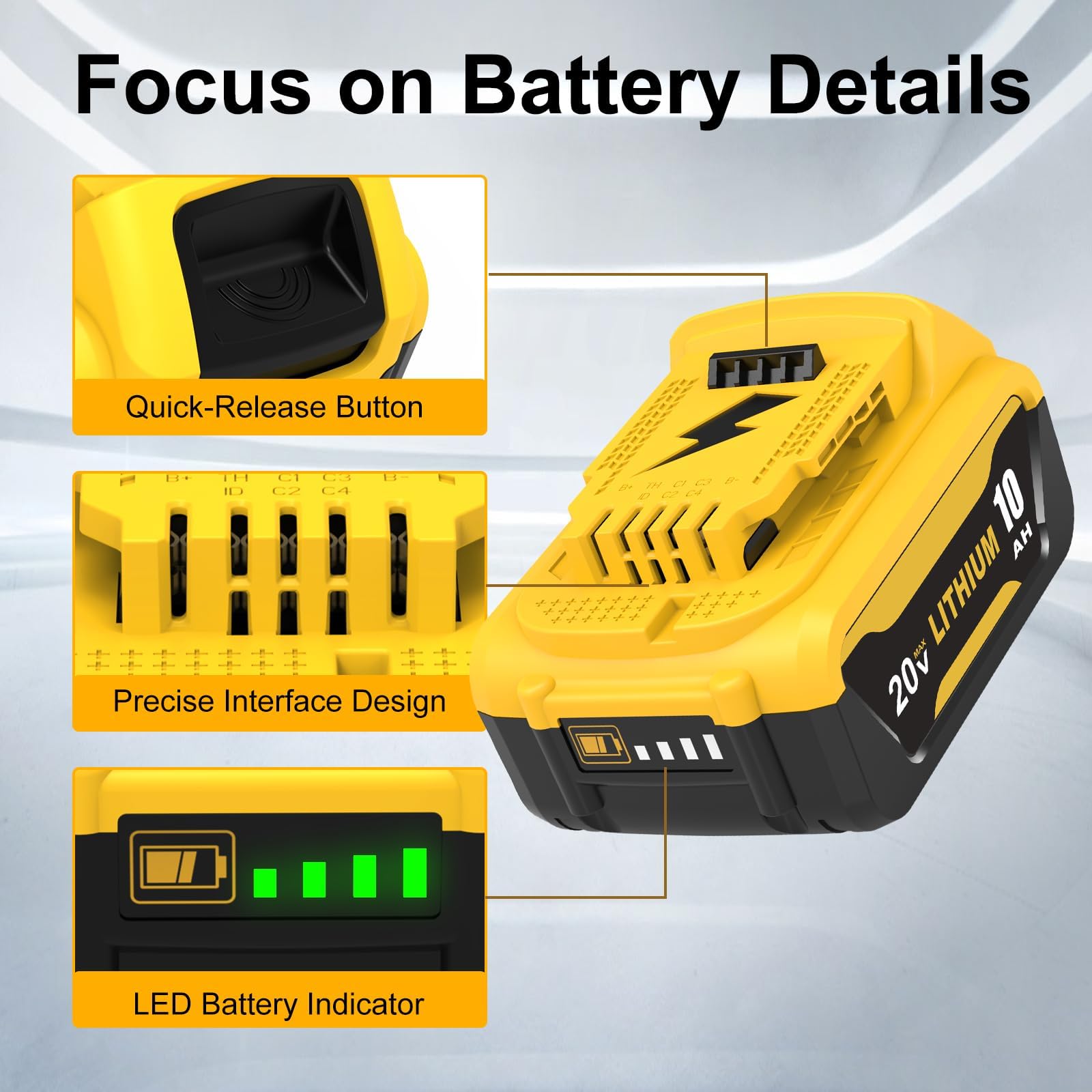 Ibanti battery compatibility 20V Max shot showing fit with tools