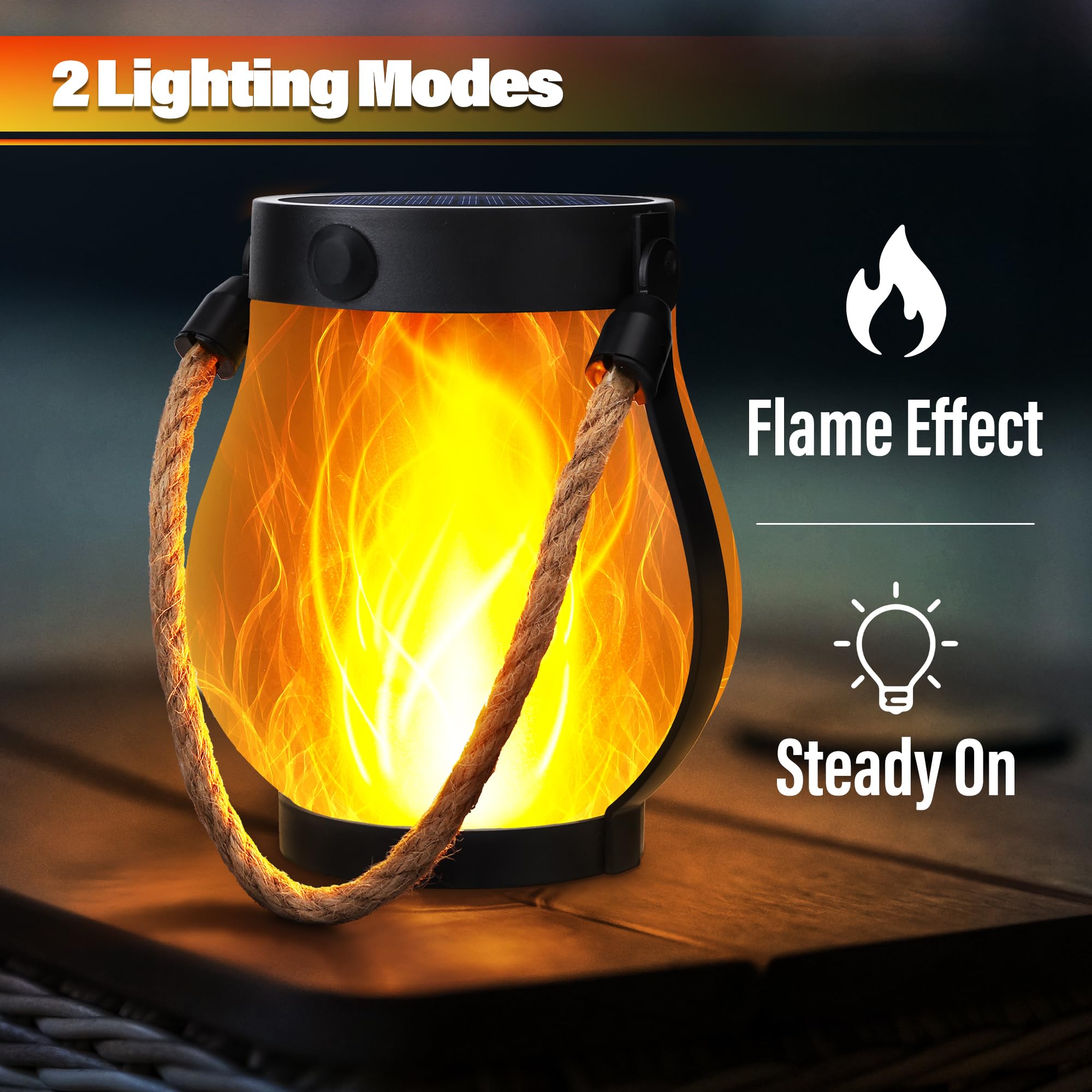 iBaycon solar lantern emits warm white glow for cozy evenings