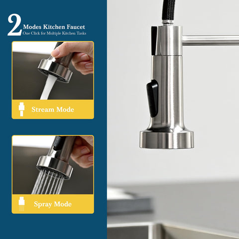 Ibergrif 360-degree swivel spout enables thorough rinsing around pots