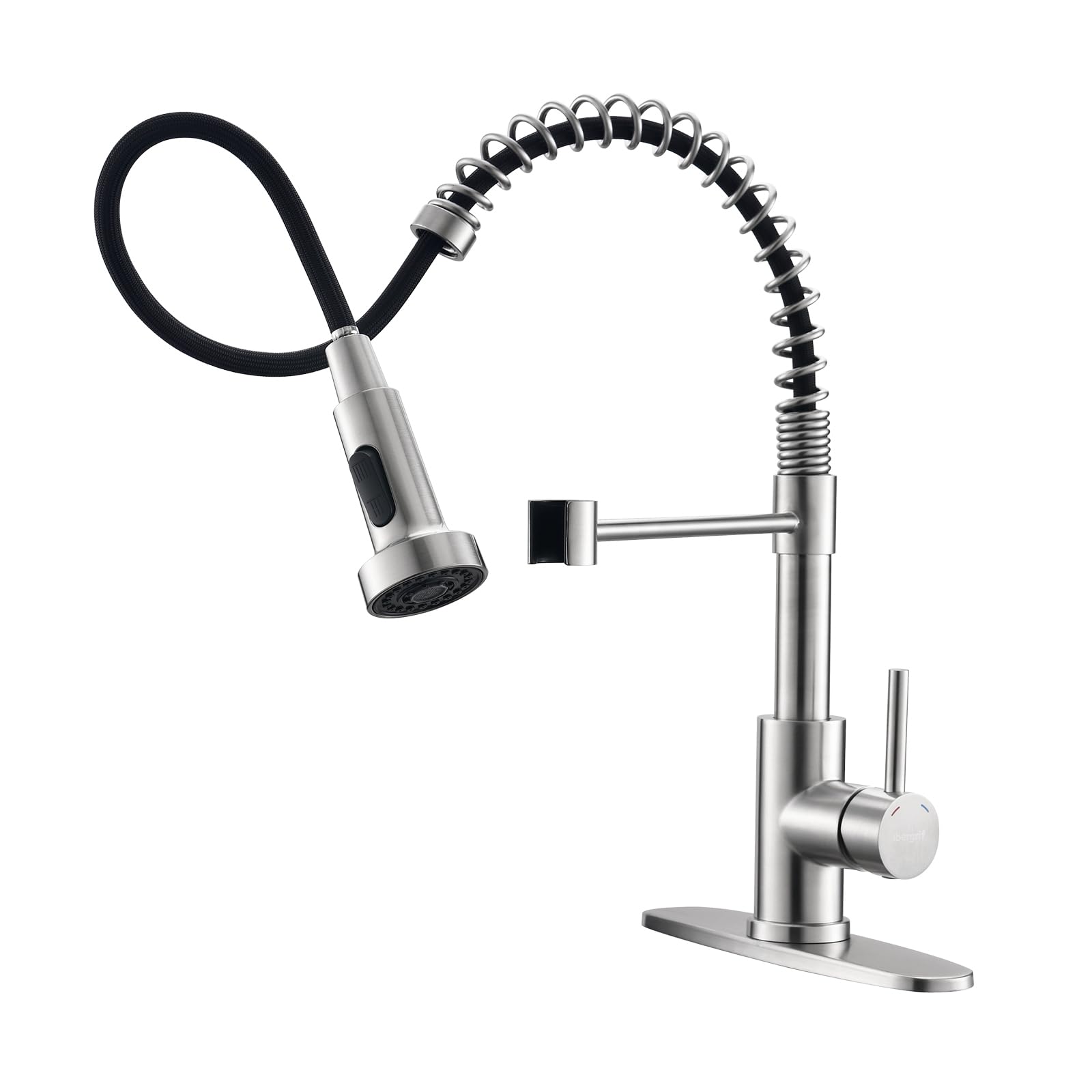 Ibergrif pull-down sprayer faucet offers versatile reach for kitchen tasks