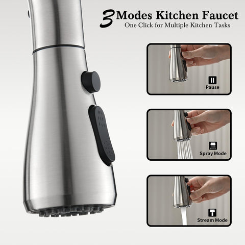 Ibergrif retractable hose extends reach for rinsing large pots and pans.