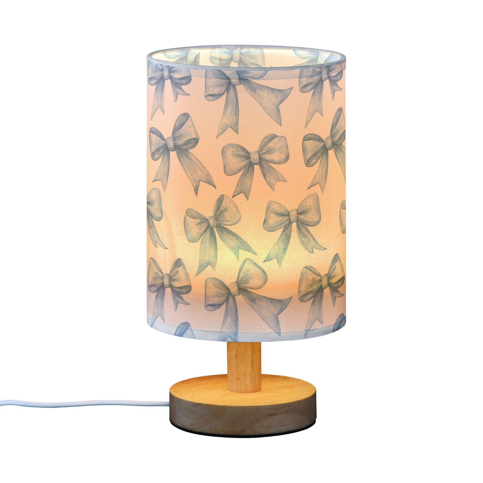 IBGIKWH linen shade bedside lamp glows softly for calm spaces