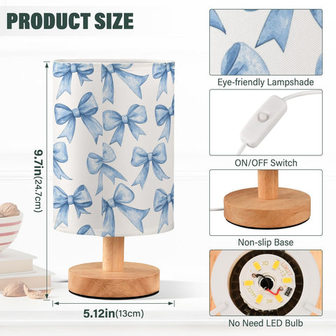IBGIKWH wood base table lamp provides stable support for devices