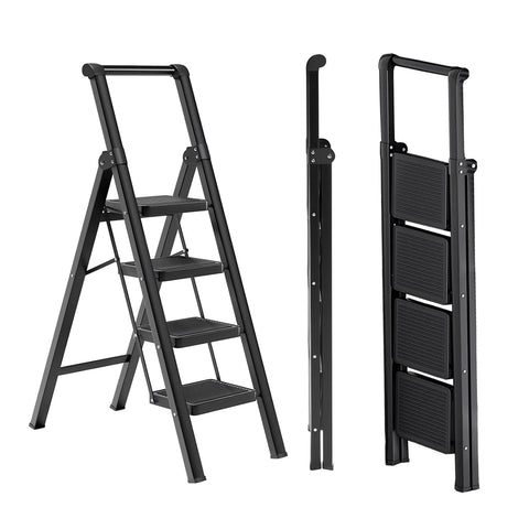 Ibihoeesoe 4-step ladder folded compact for easy storage and transport