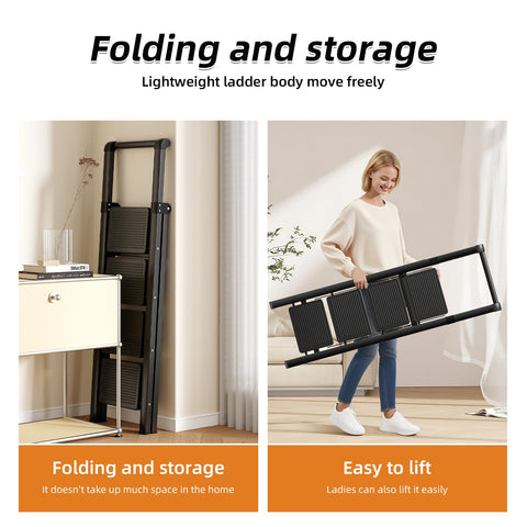 Ibihoeesoe 4-step ladder ideal for kitchen cabinets and garden tasks