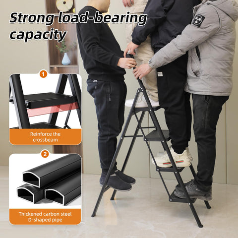 Ibihoeesoe ladder with large rubber feet protects floors and prevents slips