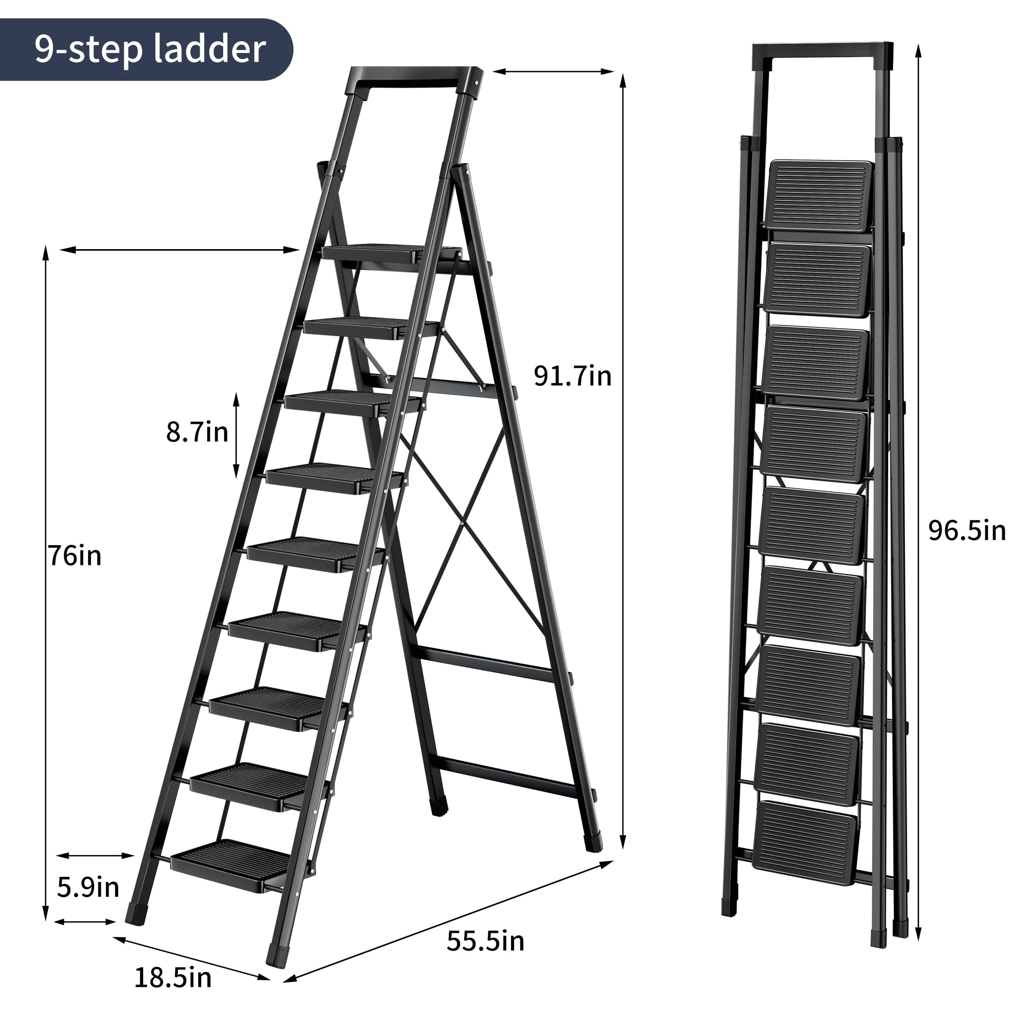 Ibihoeesoe folding step stool anti-slip demonstrates portable home use.