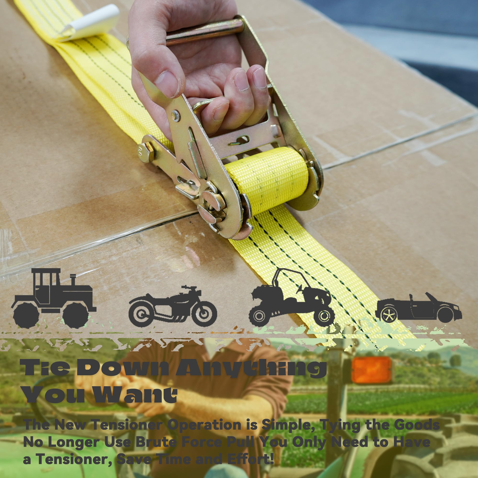 IBITION cargo securement on truck bed for tires and motorcycles