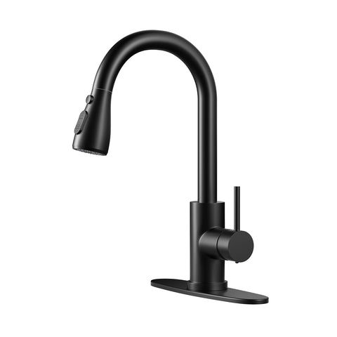 IBOFYY kitchen faucet with pull-down spray showing easy rinsing and flexible reach.
