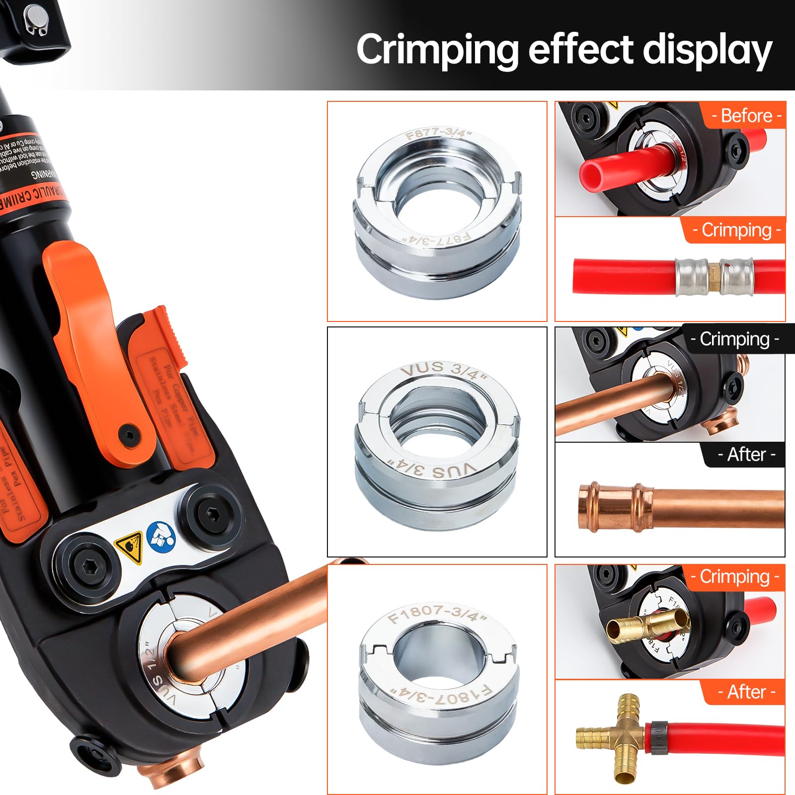 IBOSAD copper dies 1/2 to 1 inch enable strong copper pipe crimps