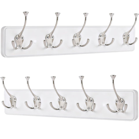 IBosins 2-pack rustic coat rack front view shows sturdy hooks for entryway organization