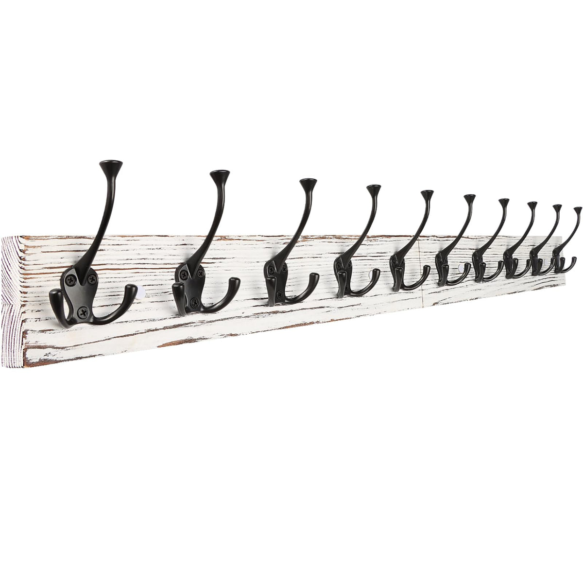 IBosins 34-inch coat rack front view with vintage white pine finish.
