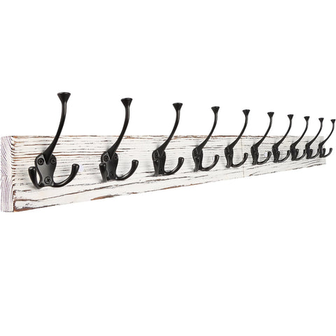 IBosins 34-inch coat rack front view with vintage white pine finish.