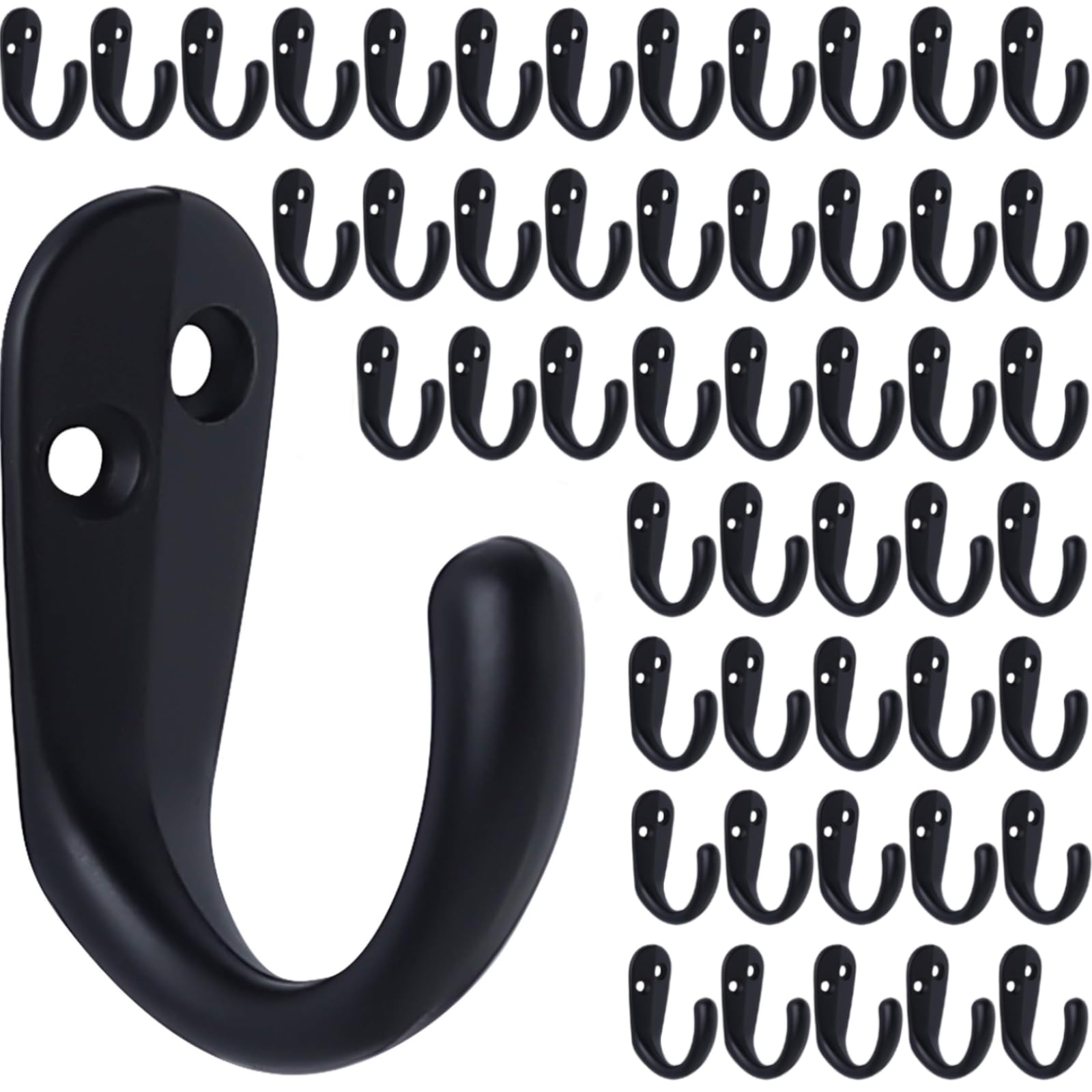 IBosins wall-mounted coat hook, single-prong in black for entryway organization