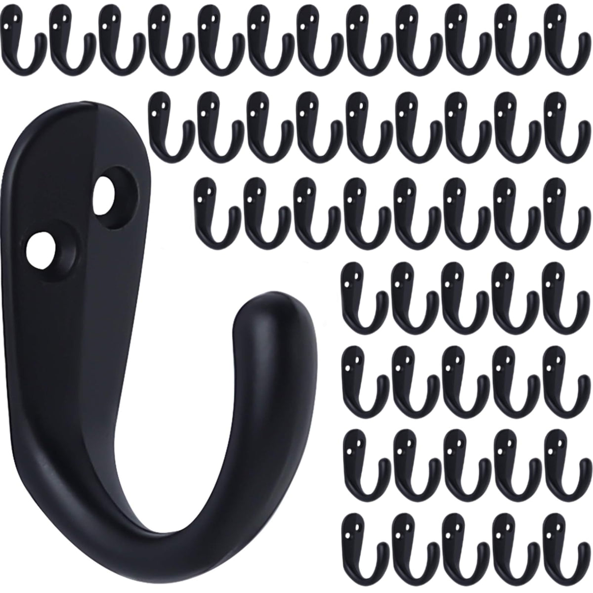 IBosins wall-mounted coat hook, single-prong in black for entryway organization