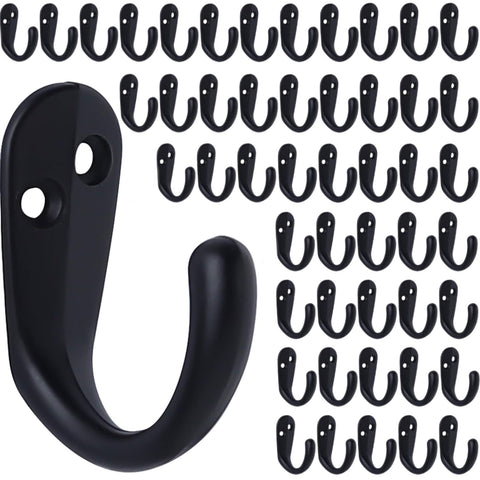 IBosins wall-mounted coat hook, single-prong in black for entryway organization
