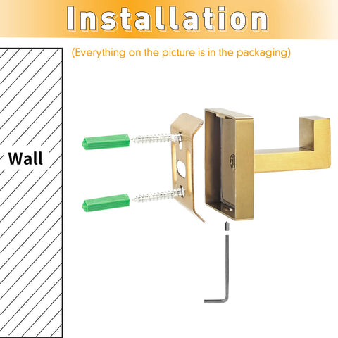 IBosins four-pack square gold hooks for stylish organization.
