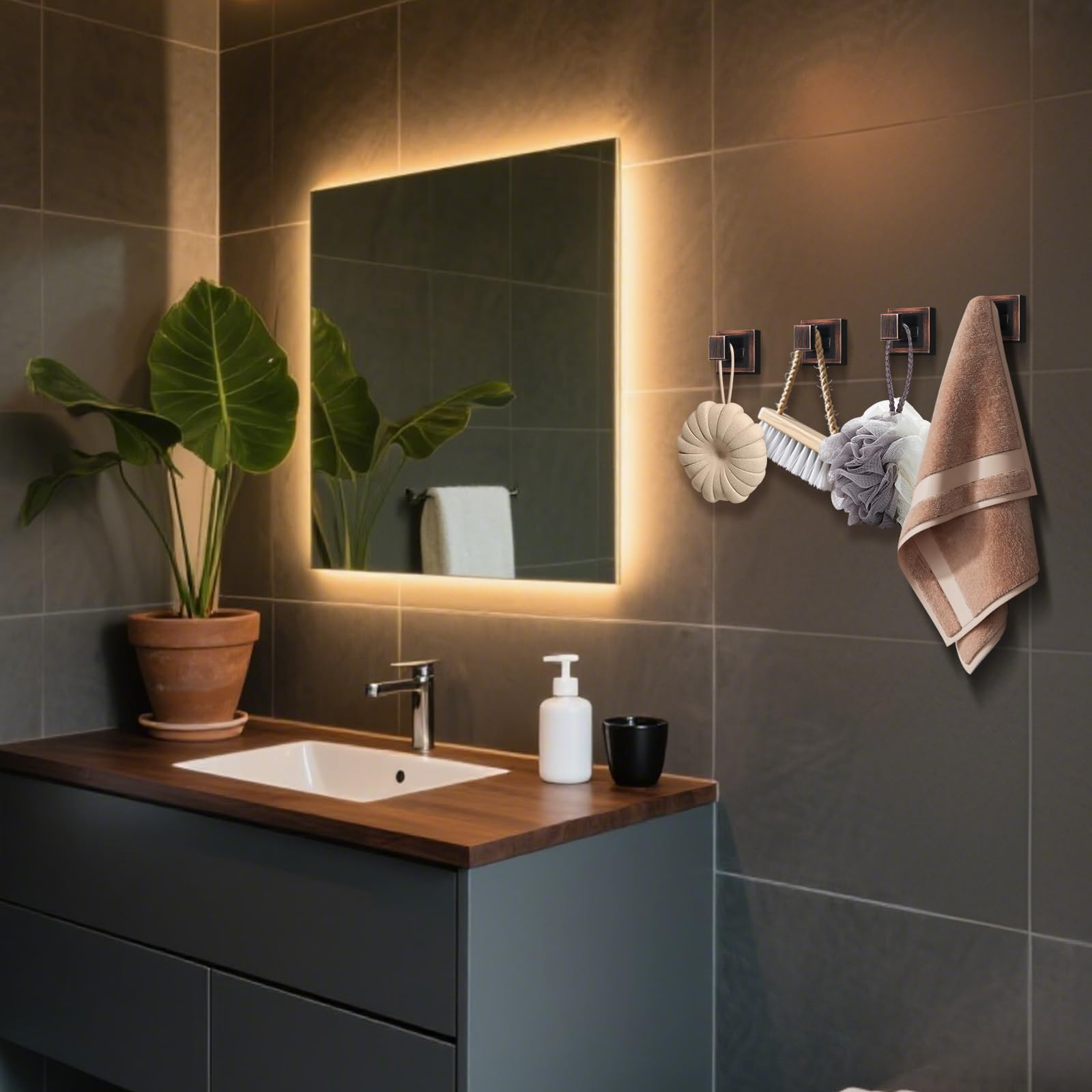 IBosins heavy-duty wall hook with installation hardware included.