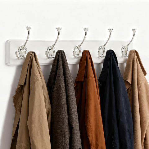 IBosins heavy-duty tri-hooks on metal provide reliable coat support