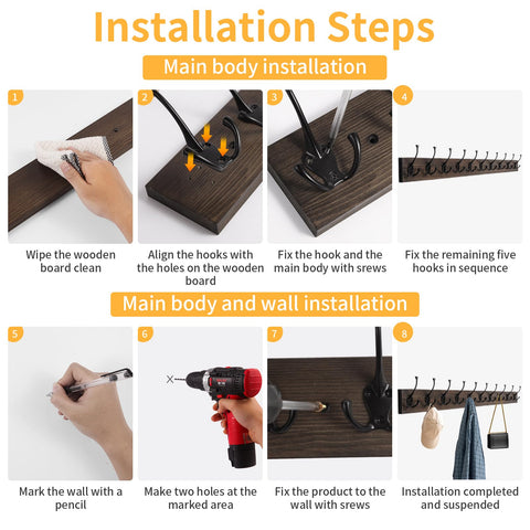 IBosins versatile wall rail for coats, scarves, towels, and umbrellas