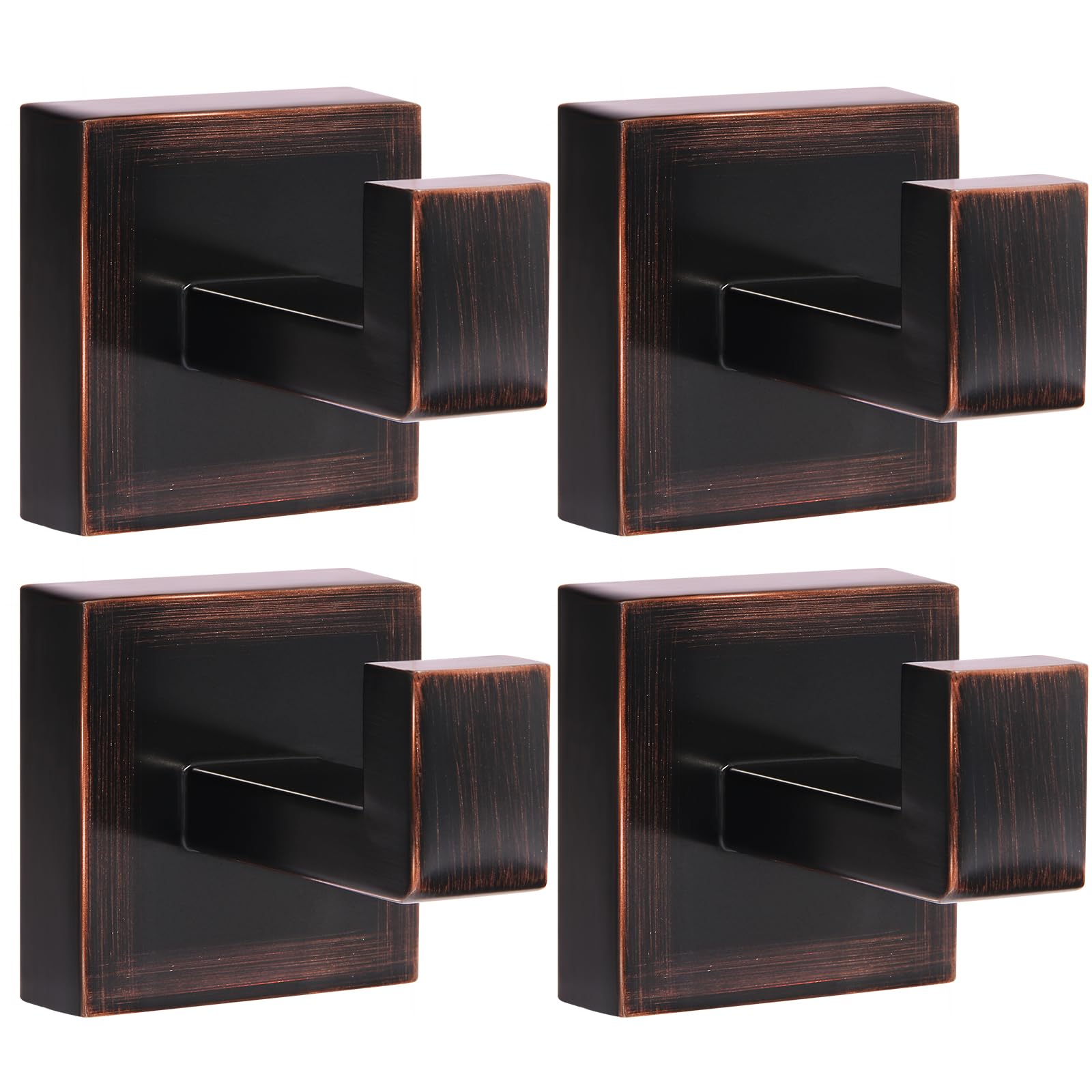 IBosins square red antique bronze hook set for wall organization.