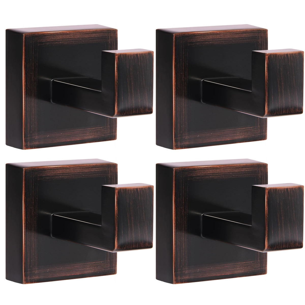 IBosins square red antique bronze hook set for wall organization.