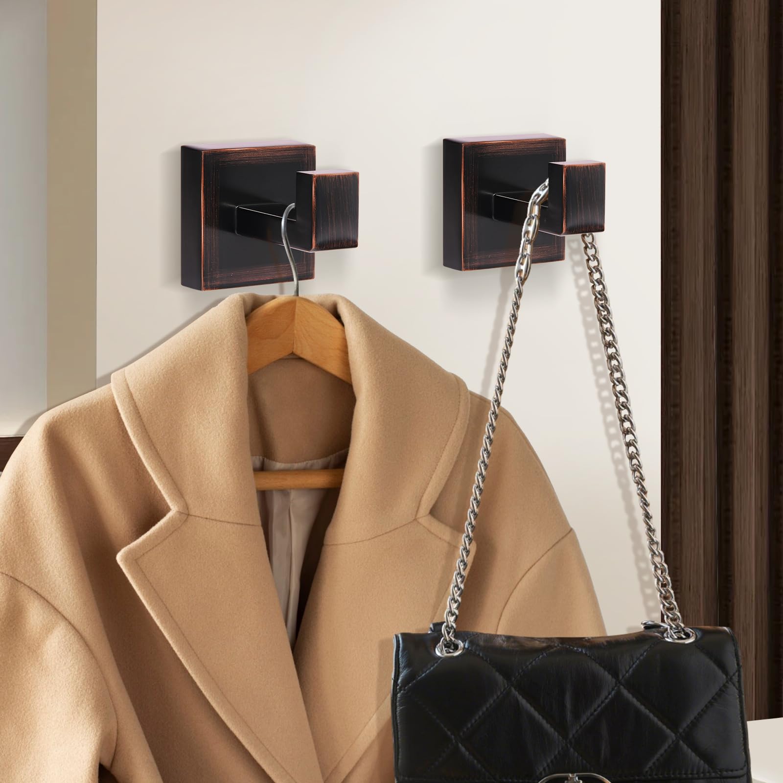 IBosins stainless steel towel hook holds robes and coats securely.