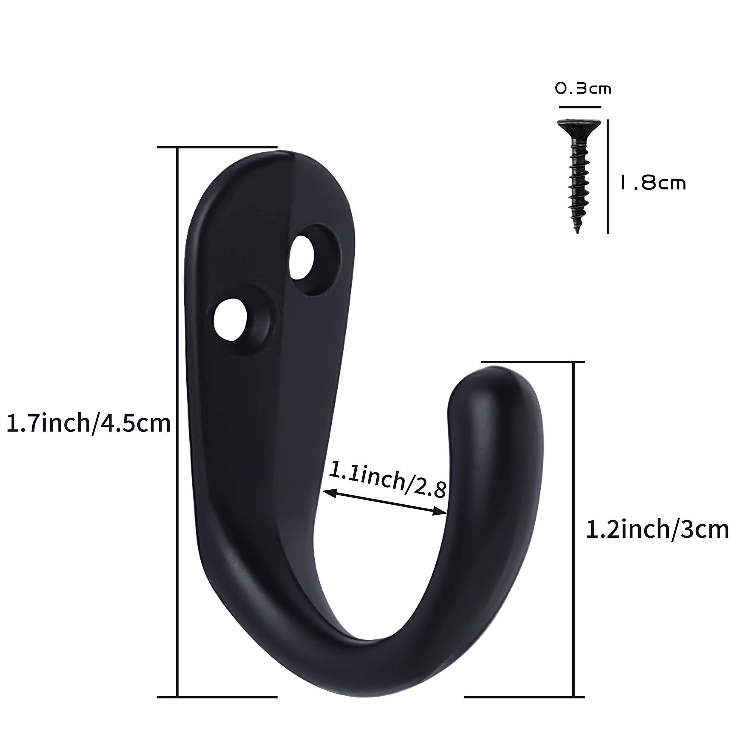 IBosins zinc die-cast hook with black finish for daily use