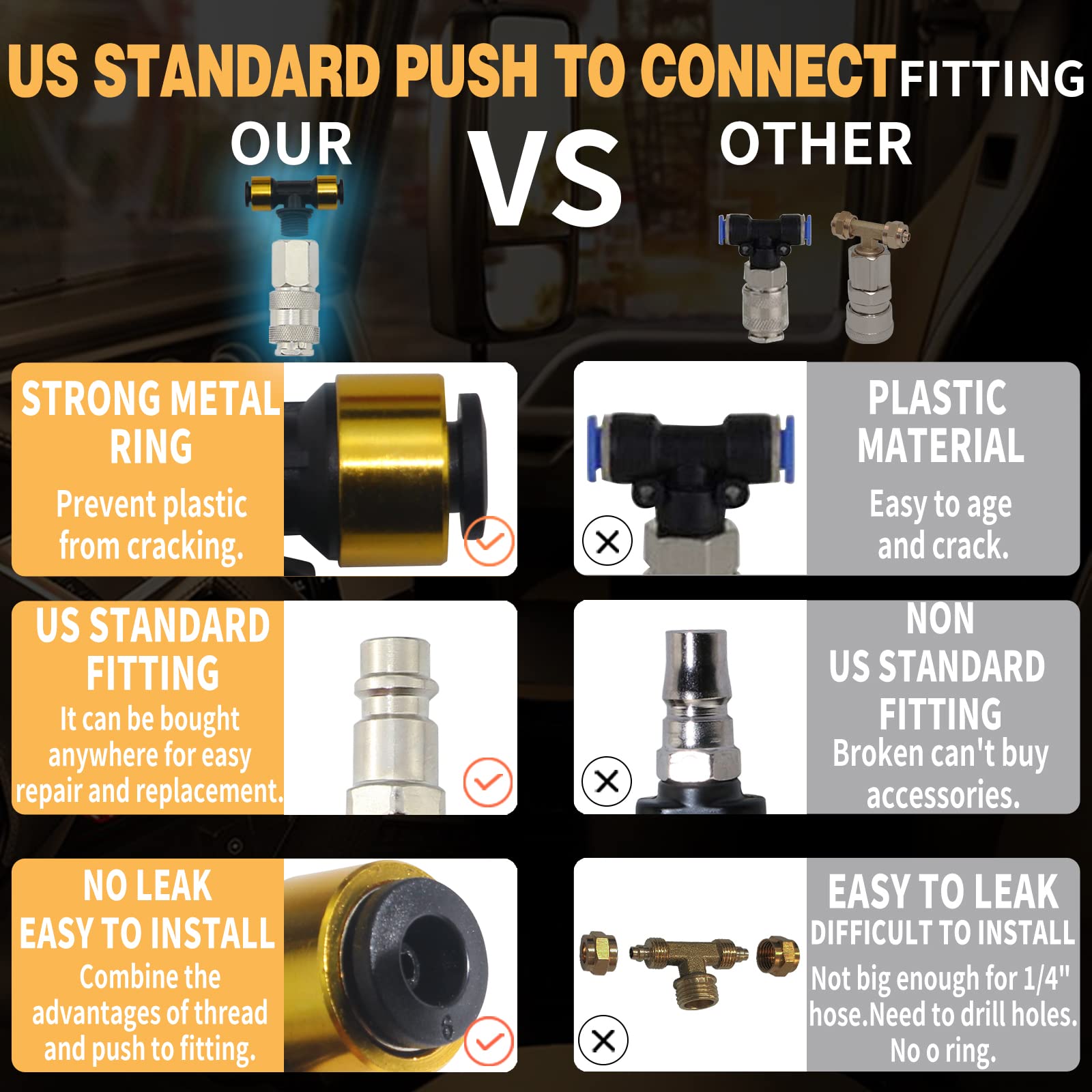 iBroPrat extended dual head tire chuck offers easy wheel inflation.