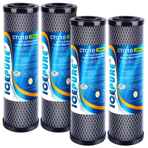 ICEPURE 1-micron whole-house filter packaging highlights cleaner water