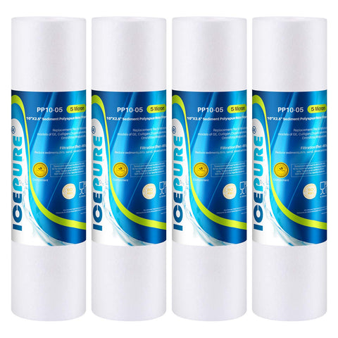 ICEPURE 10x2.5 inch sediment filter ready for whole-house use to improve water clarity.