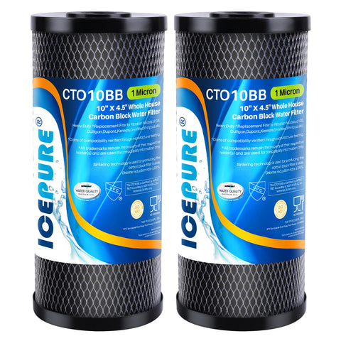 ICEPURE 10x4.5-inch filter ready for standard housing reduces sediments and chlorine.