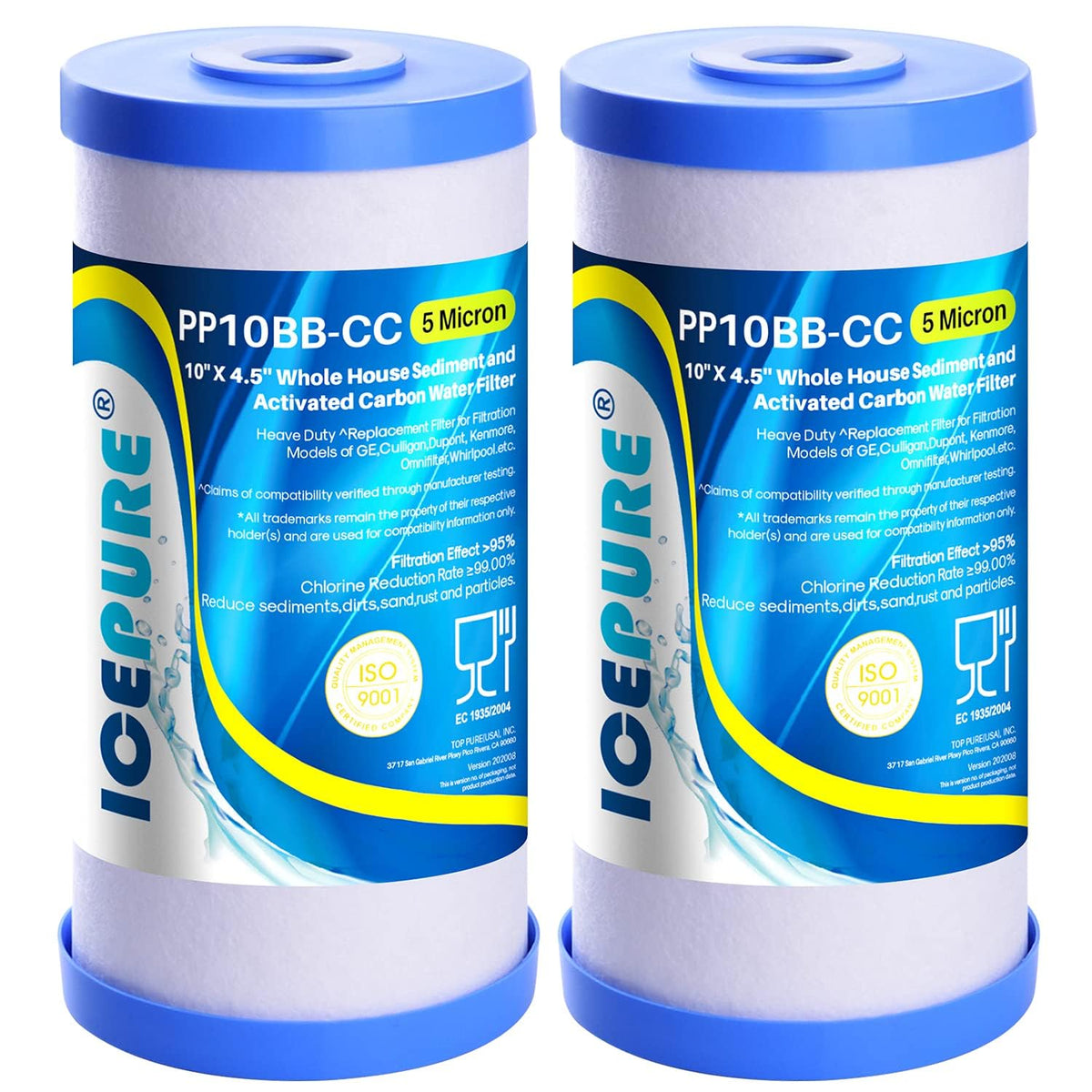 ICEPURE 5-micron 10in sediment filter close-up improves water clarity
