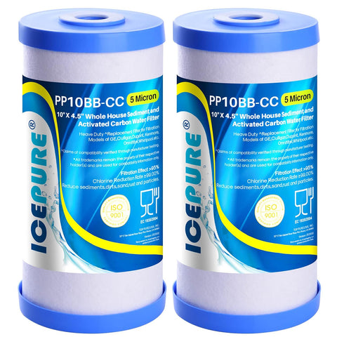 ICEPURE 5-micron 10in sediment filter close-up improves water clarity
