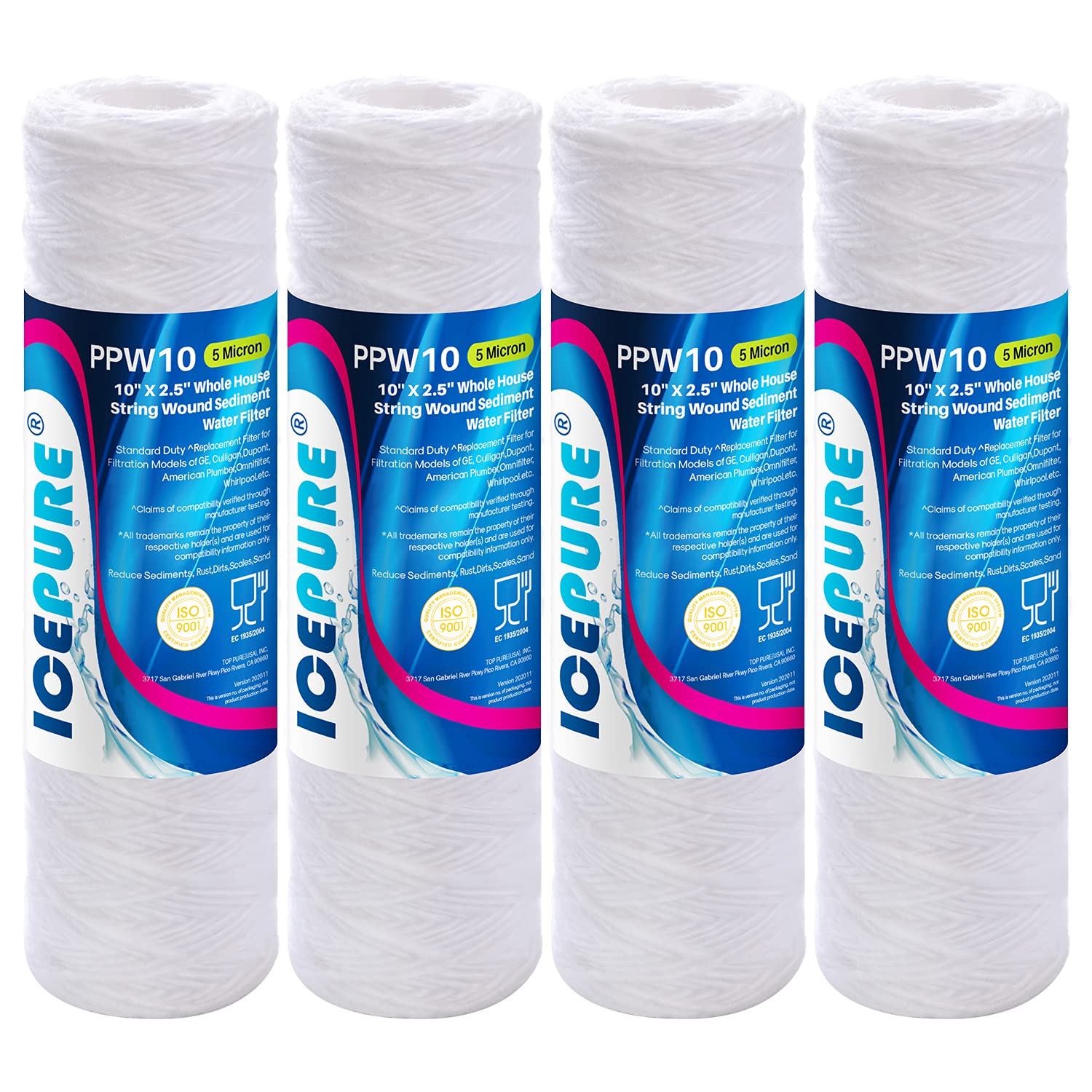 ICEPURE 5-micron inner-layer filter captures fine sediment for clearer water.